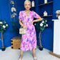Suzanne Detailed Midi Dress Floral Purple