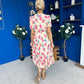 Suzanne Detailed Midi Dress Floral Yellow