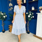 Suzanne Detailed Midi Dress Polka Blue