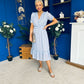 Suzanne Detailed Midi Dress Polka Blue