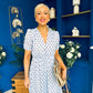 Suzanne Detailed Midi Dress Polka Blue