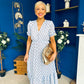 Suzanne Detailed Midi Dress Polka Blue