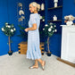 Suzanne Detailed Midi Dress Polka Blue
