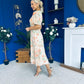 Daisy Twist Detail Midi Dress Floral Cream