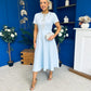Natalia Beaded Bow Midi Dress Blue