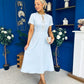 Natalia Beaded Bow Midi Dress Blue