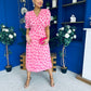 Eirinn Pleated Midi Dress Polka Pink