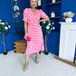 Eirinn Pleated Midi Dress Polka Pink