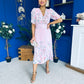 Eirinn Pleated Midi Dress Floral Pwr Pink
