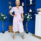 Eirinn Pleated Midi Dress Floral Pwr Pink