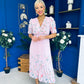 Eirinn Pleated Midi Dress Floral Pwr Pink