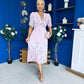Eirinn Pleated Midi Dress Floral Pwr Pink