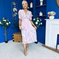Eirinn Pleated Midi Dress Floral Pwr Pink