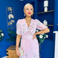 Eirinn Pleated Midi Dress Floral Pwr Pink