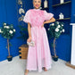 Jasmin Frill Detail Occasion Dress Pink