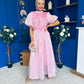 Jasmin Frill Detail Occasion Dress Pink