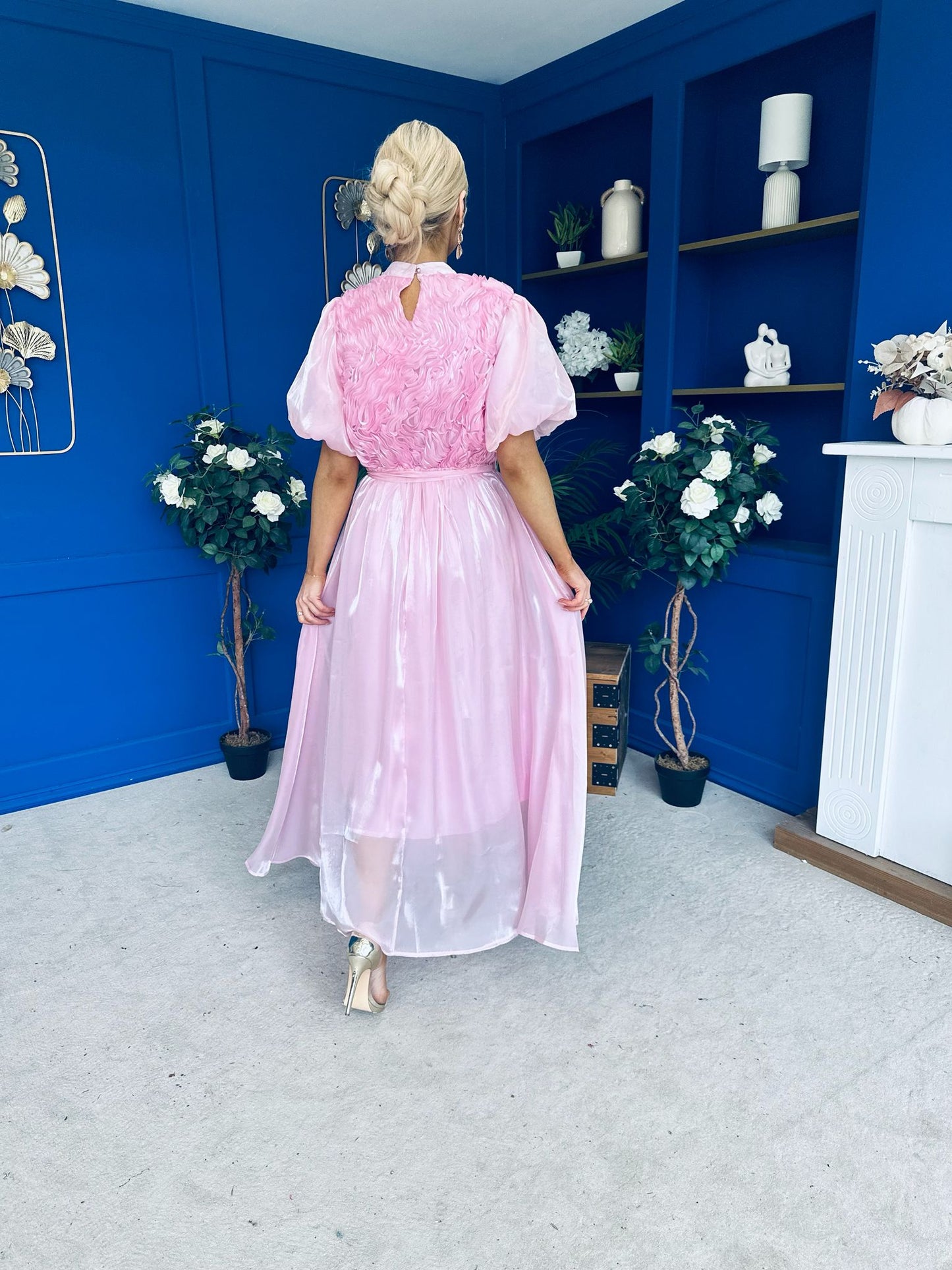Jasmin Frill Detail Occasion Dress Pink