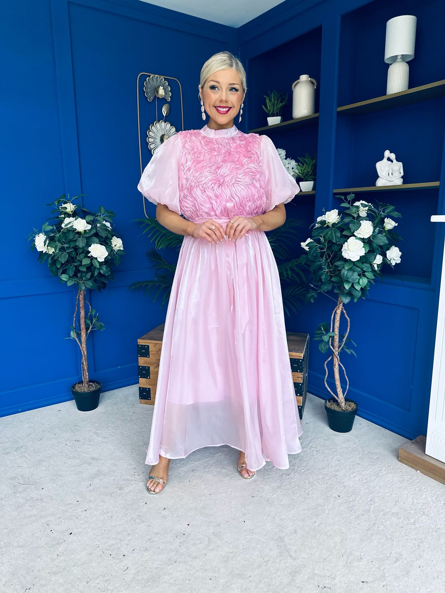 Jasmin Frill Detail Occasion Dress Pink