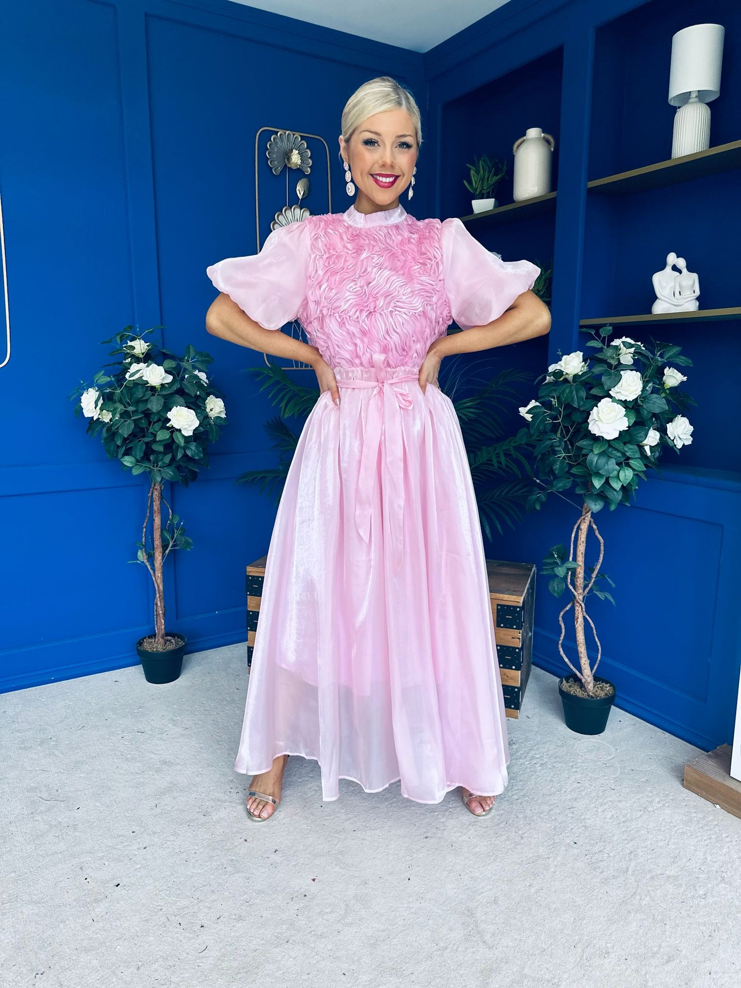 Jasmin Frill Detail Occasion Dress Pink