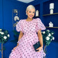 Kelsey Puff Sleeve Layered Occasion Polka Pink