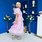 Kelsey Puff Sleeve Layered Occasion Polka Pink