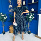 Kelsey Puff Sleeve Layered Occasion Polka Black