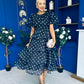 Kelsey Puff Sleeve Layered Occasion Polka Black