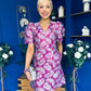 Emelda Jacquard Mini Dress Violet