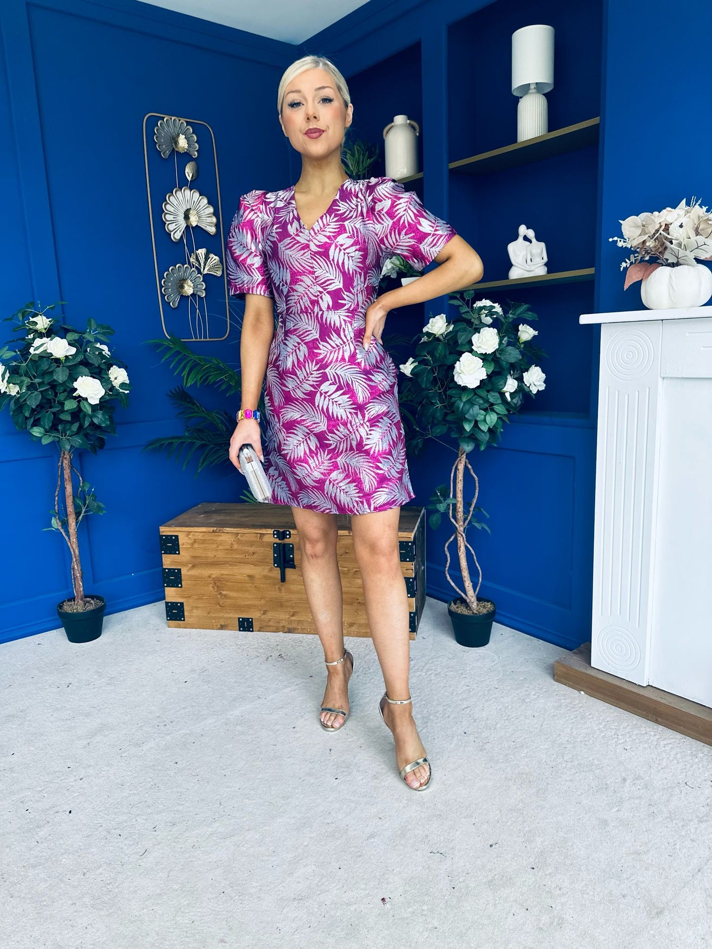 Emelda Jacquard Mini Dress Violet