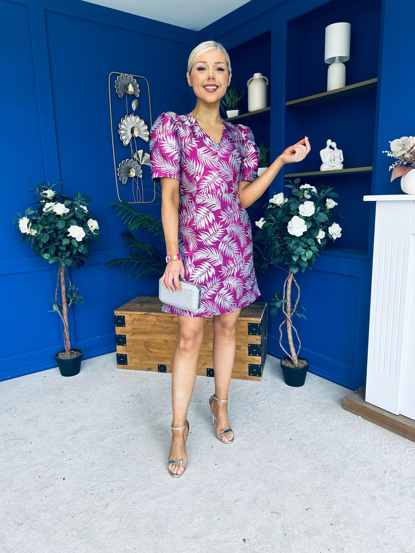 Emelda Jacquard Mini Dress Violet