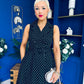 Berkley Belted Midi Dress Polka Black