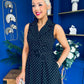 Berkley Belted Midi Dress Polka Black