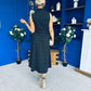 Berkley Belted Midi Dress Polka Black