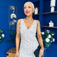 Yanis Sleeveless Slinky Dress Polka Cream
