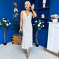 Yanis Sleeveless Slinky Dress Polka Cream