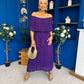 Aileen Pleated Bardot Midi Dress Violet