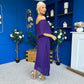 Aileen Pleated Bardot Midi Dress Violet