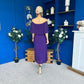 Aileen Pleated Bardot Midi Dress Violet