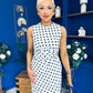 Faith Gathered Detail Midi Dress Polka White