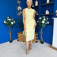 Alanis Gathered Detail Midi Dress Yellow