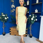 Alanis Gathered Detail Midi Dress Yellow