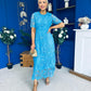 Harriet Crochet Detailed Occasion Dress Blue