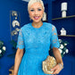 Harriet Crochet Detailed Occasion Dress Blue