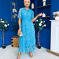 Harriet Crochet Detailed Occasion Dress Blue