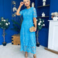 Harriet Crochet Detailed Occasion Dress Blue