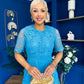 Harriet Crochet Detailed Occasion Dress Blue