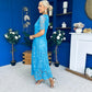 Harriet Crochet Detailed Occasion Dress Blue