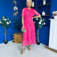 Harriet Crochet Detailed Occasion Dress Pink