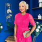 Harriet Crochet Detailed Occasion Dress Pink