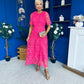 Harriet Crochet Detailed Occasion Dress Pink
